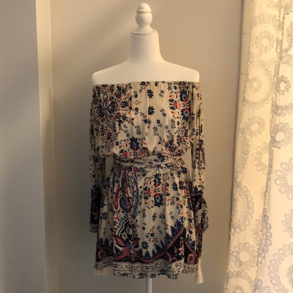 NWT - LF/Jaase Boho strapless dress with belt - Picture 5 of 6